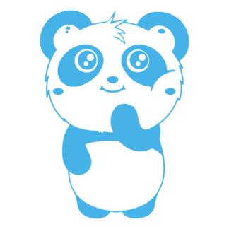Shy Panda Decal (Baby Blue)